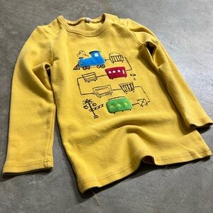 Yellow Long Sleeve Shirt with Train Design